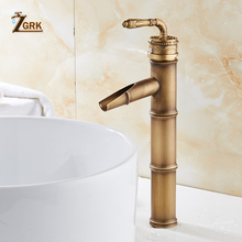 ZGRK Bathroom Basin Faucets Bamboo faucet Hot Cold Mixer Taps Classic Single Handle Antique Brass Deck Mounted Sink 2024 - buy cheap