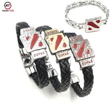 Game Souvenir Jewelry DOTA2 bracelet leather Turret Sign Alloy Bracelet Bangles For Men&Women Game Accessories 4 Color Options 2024 - buy cheap