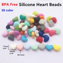 Chenkai 100PCS BPA Free Silicone Heart Teether Beads DIY Baby Pacifier Shower Soother Nursing Necklace Sensory Toy Accessory 2024 - buy cheap