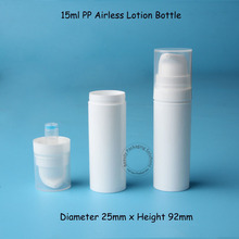 Botella de plástico sin aire para loción, envase de crema para el cuidado de la piel, color blanco opaco, 15ml, lote de 24 unidades 2024 - compra barato