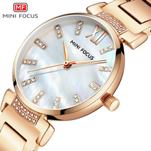 Часы MINIFOCUS женские, кварцевые, простой цвет розовое золото 2024 - купить недорого