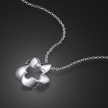 Female 925 sterling silver necklace simple flower pendant design solid silver clavicle chains ladies popular jewelry best gift 2024 - buy cheap