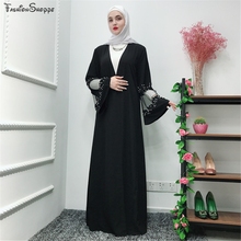 Мусульманское женское платье турецкое abaya Макси кимоно Открытое платье из Дубая стиль женские мусульманские платья Рамадан кафтан D1237 2024 - купить недорого