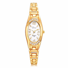Часы ведущей марки, элегантные золотые женские элегантные часы-браслет стразы, модные кварцевые женские часы, подарок, Прямая поставка 2024 - купить недорого