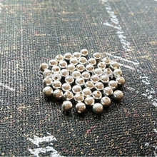 Espaçadores de bola de prata esterlina 92.5%, 4mm (5g = 50 peças)/pacote "pena falsa um dez" contas soltas descobertas de joias 2024 - compre barato