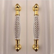 Puxador de móveis 128mm diamante de vidro, moderno, dourado, armário de cozinha, guarda-roupa, puxador, cristal, botão 5" 2024 - compre barato