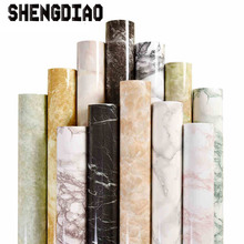 Shengdiao мраморные обновления водонепроницаемые клейкие стикеры ПВХ обои настенные стики ambry стол мебель 2024 - купить недорого