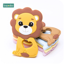 Bopoobo 10pc Baby Teether Food Grade Silicone Beads Lion Pendant Baby Teething DIY Nursing Gifts Bracelet Pacifier Chain Product 2024 - buy cheap