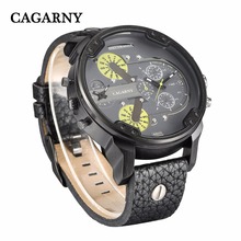 Cagarny-relojes deportivos militares para hombre, pulsera de cuarzo con fecha, informal, de cuero, marca de lujo, 6820 2024 - compra barato
