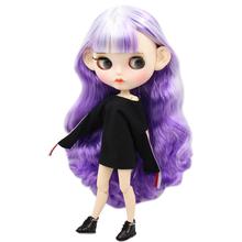 ICY DBS Blyth Doll 1/6 bjd white skin joint body white and purple hair matte face Carved lips with eyebrow 30cm anime nude doll 2024 - buy cheap
