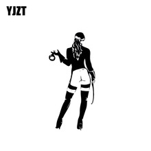 YJZT 6.6*14CM Cool Bold Provocatively Girl Car Sticker Popular Style Silhouttte Design Vinyl Fashion Decal Black/Silver C20-1082 2024 - buy cheap