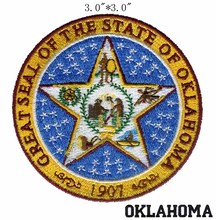 Oklahoma State Seal 3.0"wide  embroidery patch  for military backpack/tactical patches/custom patches 2024 - buy cheap