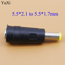 YuXi 5.5 x 2.1 mm female to 5.5 x 1.7 mm male DC Power Connector Adapter Laptop 5.5*2.1 to 5.5*1.7 2024 - buy cheap