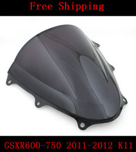 For SUZUKI GSXR600 GSXR750 2011-2012 K11 GSX-R 600 750 GSXR-600 GSXR-750 motorcycle Double bubble windshield windscreen Black 2024 - buy cheap