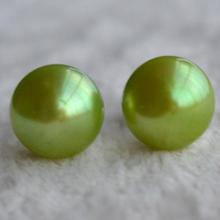 Perfect Real Pearl Earrings,8.5-9mm Green Color Freshwater Pearl Stud Earrings,S925 Silvers Jewellery,New Free Shipping. 2024 - buy cheap