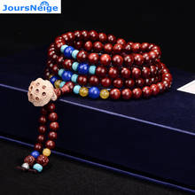 Wholesale JoursNeige Fine Africa Lobular Red Sandalwood Bracelets 108 Buddha Beads Round Smooth Pattern Wood Bracelets Jewelry 2024 - buy cheap