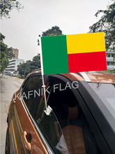 KAFNIK,30*45CM Benin Window Car Flags and Banners Countries World Custom Flags with 43/52cm flagpole for car decoration 2024 - buy cheap