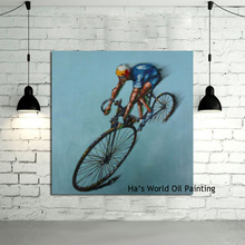 Cuadro pintado al óleo sobre lienzo para montar en bicicleta, pinturas artísticas, decoración moderna, arte de pared, decoración para sala de estar, sin marco 2024 - compra barato
