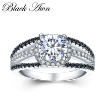 [BLACK AWN] кольца из стерлингового серебра 925 пробы, ювелирные украшения, трендовые обручальные кольца для женщин C022 2024 - купить недорого