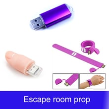 Room escape prop Insert U disk to open/lock the door with audio Takagism game adventure props for real life escape game 2024 - buy cheap