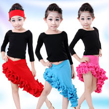 Fashion Irregularity Child Latin Dress Long Sleeve Children's Ballroom Stage Clothing Children Dancing Costume Ballroom Dance 16 2024 - buy cheap