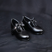 D01-P134 children handmade toy 1/3 1/4 Doll Accessories BJD/SD doll shoes simple Bow black color 1 pair 2024 - buy cheap