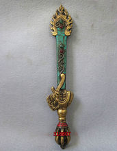 Vintage Tibet Copper Buddhist Mahakala Phurpa Dorje Phurba Kapala Wand Talisman sword 2024 - buy cheap