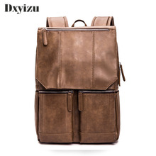 Drawstring Design Men Large Capacity High Huality Men's Leather Backpack Travel Bag Casual Daypacks Brand School Backpacks 2024 - buy cheap