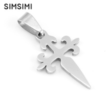Simsimi smooth double sides polished spear lance pike mini Pendant stainless steel Metal DIY Necklace for women wholesale 50pcs 2024 - buy cheap