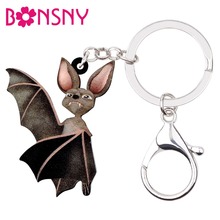 Bonsny chaveiro de acrílico com desenhos animados, chaveiros de morcego, animais fofos, joias para mulheres e meninas 2024 - compre barato