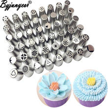 Byjunyeor 48PCS Stainless Steel Nozzles Pastry Icing Piping Nozzles Russian Pastry Decorating Tips Baking Tools For Cake CS371 2024 - buy cheap