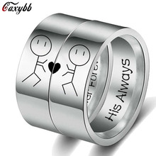 Кольца из нержавеющей стали для пар, кольца в виде сердца из нержавеющей стали, кольца для помолвки и свадьбы 2024 - купить недорого