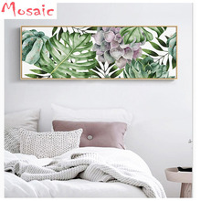 square Diamond Painting Green Energetic Tropical Plant Different Leaves Embroidery Cross Stitch Rhinestone 5D DIY Mosaic Decor 2024 - buy cheap