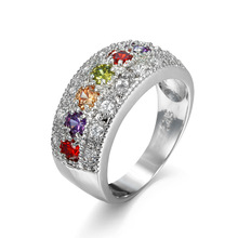 Anéis multicoloridos de fábrica para mulheres, joia estilo gótico com zircônio aaa e presente para festa de casamento 2024 - compre barato