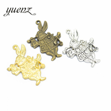 YuenZ 5pcs Rabbit Charms Antique Silver color Pendant Fit Bracelets Necklace Jewelry Making DIY Accessories 36*26mm D962 2024 - buy cheap