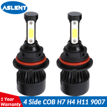 ASLENT Car Headlight H7 LED H4 LED Lamp H11 H13 9004 9005 9006 9007 100W 12000LM 6500K 12V 24V Auto Headlamp COB Fog Light Bulb 2024 - buy cheap