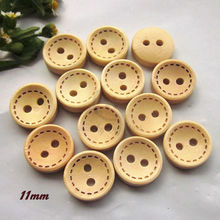 50pcs 11mm/ 13mm / 15mm wood color dotted line wood decorative buttons for sewing diy scrapbooking craft  clothing accessories 2024 - buy cheap