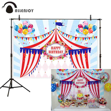 Allenjoy photocall backdrop circus party birthday colorful balloons banner baby children celebrate photography photo background 2024 - buy cheap