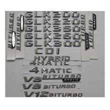 Letras cromadas para maletero, insignia de palabra, emblema adhesivo para Mercedes Benz GLK200, GLK220, GLK250, GLK300, GLK350, GLK280, CDI 4matic 2024 - compra barato