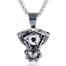 Stylish and simple motorcycle engine titanium steel pendant necklace for man jewelry hot sale 2024 - buy cheap