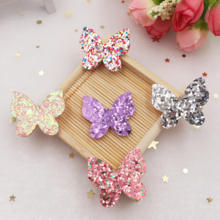 Glitter Butterfly paillette Felt Fabric Patches Appliques for children's headwear 20pcs DIY Wedding Accessories Craft Supplies 2024 - buy cheap