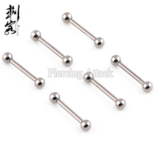 (Min. order $10) Body Jewelry 14 Gauge  Surgical Steel Internally Threaded Piercing Tongue Ring 2024 - buy cheap