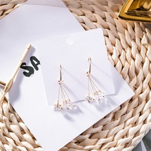 2019 Korean fashion Pentagram star crystal earrings temperament simple circle tassel long dangle earrings for women jewelry 2024 - buy cheap