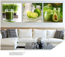 Pintura en lienzo de frutas, imágenes de pared grande para sala de estar, cocina, impresión en lienzo, 3 paneles sin marco 2024 - compra barato