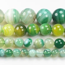 Natural Smooth Green Stripe Agates 6-14mm Round Beads 15inch ,Wholesale For DIY Jewellery Free Shipping ! 2024 - buy cheap