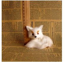 mini simulation fox toy lifelike white sitting fox baby doll gift about 9x7x8cm 2024 - buy cheap