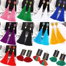 YGLCJ New Fashion Bohemian Vintage Hand-Woven Long Tassel Earrings Zinc Alloy Anti-Allergic Ladies Earrings New Jewelry 2024 - buy cheap