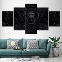 Canvas Painting Lion Vintage iron doorbell 5 Pieces Wall Art Painting Modular Wallpapers Poster Print for living room Home Decor 2024 - buy cheap