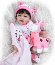 bebe doll soft Newborn Reborn Baby Dolls Silicone Cute Soft Babies Doll For Girls Princess Kid Fashion 55CM Bebes Reborn Dolls 2024 - buy cheap