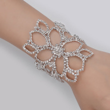 Новый модный роскошный браслет стразы с кристаллами для невесты, свадебные перчатки, браслеты для невесты, ювелирные изделия для свадебной вечеринки, выпускного вечера 2024 - купить недорого